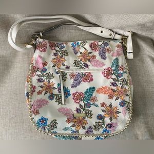 Jessica Simpson floral faux leather Crossbody shoulder bag medium purse